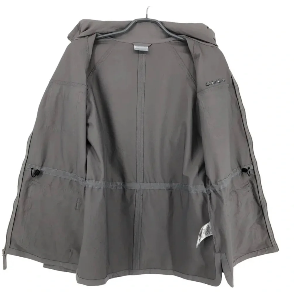 Columbia Women’s Gray Full Zip Utility Jacket‎ Large Hood Pocket Outdoor